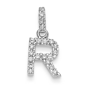 Anhänger Buchstabe R aus 585 Gold Weißgold Diamanten 0.21 ct. TW-SI Anhänger Buchstabe R aus 585 Gold Weißgold Diamanten 0.21 ct. TW-SI