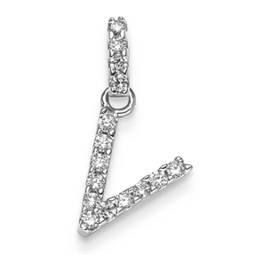 Anhänger Buchstabe V aus 585 Gold Weißgold Diamanten 0.18 ct. TW-SI
