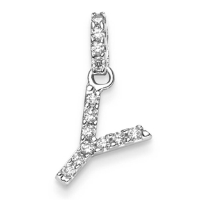 Anhänger Buchstabe Y aus 585 Gold Weißgold Diamanten 0.16 ct. TW-SI