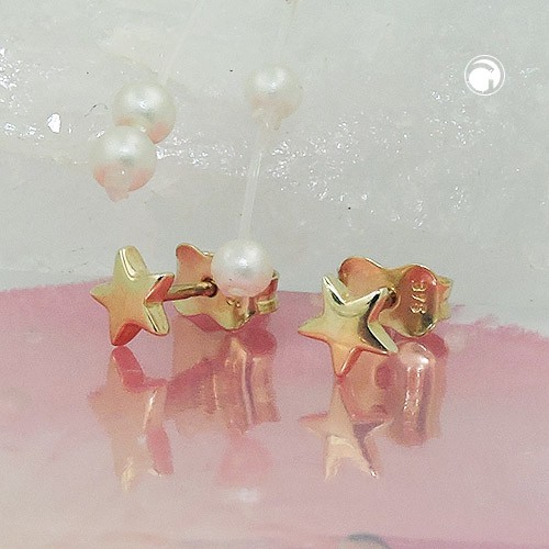 Kinder-Ohrstecker Sternen 375 Gelbgold