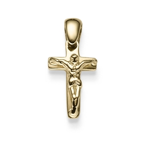 Anhänger Kreuz mit Korpus 19x9mm aus 585 Gold Gelbgold glänzend Halsschmuck Anhänger Kreuz mit Korpus 19x9mm aus 585 Gold Gelbgold glänzend Halsschmuck