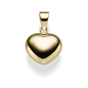 Anhänger kleines Herz 17,5x12mm aus 585 Gold Gelbgold Halsschmuck glatt glänzend