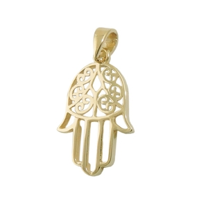 Anhänger Hand Schutzsymbol mit Ornament 375 Gold Gelbgold Halsschmuck Anhänger Hand Schutzsymbol mit Ornament 375 Gold Gelbgold Halsschmuck