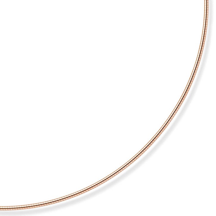 1,6mm Halsreif aus 585 Rotgold rund 50cm