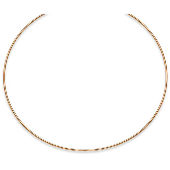 1,6mm Halsreif aus 585 Rotgold rund 50cm