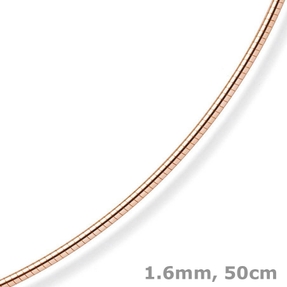 1,6mm Halsreif Omegareif Omegakette rund, 585 Gold Rotgold, 50cm 1,6mm Halsreif Omegareif Omegakette rund, 585 Gold Rotgold, 50cm
