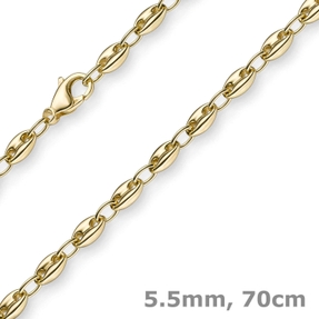 5,5mm Ankerkette Kette Collier Schiffsanker Halskette aus 750 Gold Gelbgold 70cm 5,5mm Ankerkette Kette Collier Schiffsanker Halskette aus 750 Gold Gelbgold 70cm