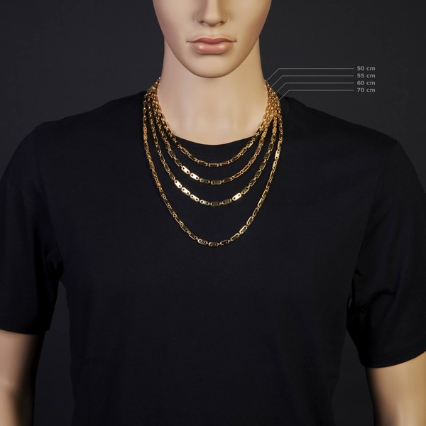 5mm Plattenkette 750 Gelbgold 60cm