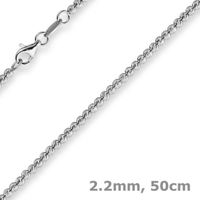 2,2mm Kette Collier Kügelchenkette Kugelkette 750 Gold Weißgold 50cm Damen