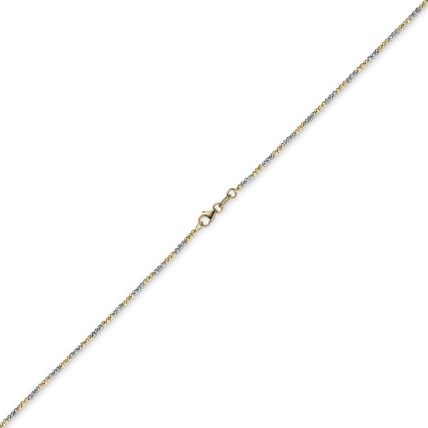 1.8mm Kugelarmband 750 Gelbgold Weißgold 21cm