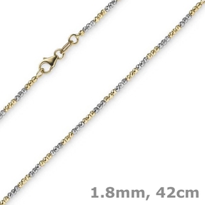 1,8mm Kette Collier Kugelkette diamantiert aus 750 Gold Gelbgold Weißgold 42cm 1,8mm Kette Collier Kugelkette diamantiert aus 750 Gold Gelbgold Weißgold 42cm