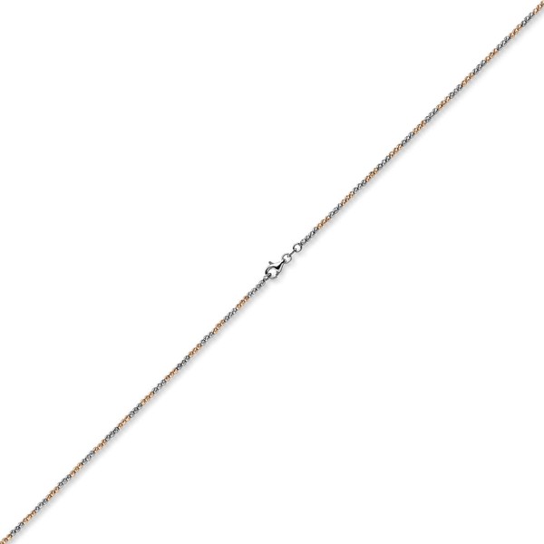 1.8mm Collier Kugelkette 750 Weißgold Rotgold 45cm