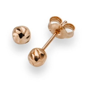 4mm Kugel Ohrstecker Stecker Ohrschmuck 750 Gold Rotgold diamantiert Damen