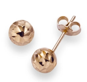 6mm Kugel Ohrstecker Stecker Ohrschmuck 750 Gold Rotgold diamantiert Damen