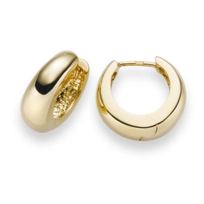 Creole Creolen 13,5x5,5mm 750 Gold Gelbgold Ohrringe Ohrschmuck rund Goldohrringe