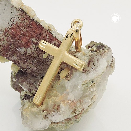 Anhänger Kreuz 20x13mm 375 Gelbgold schlicht