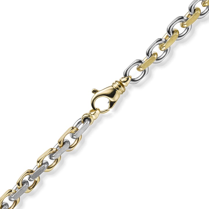6mm Ankerkette 585 Gelbgold und Weißgold bicolor 21cm