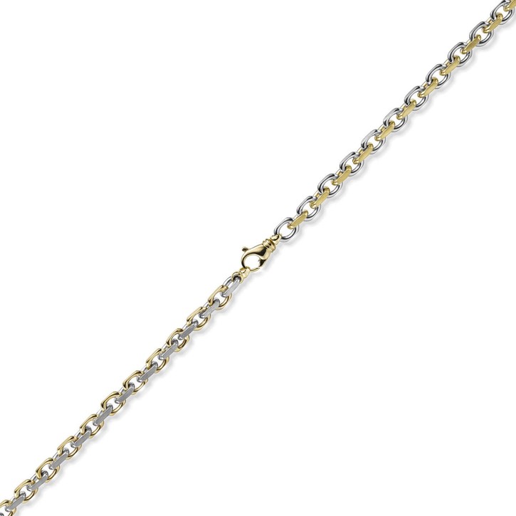 6mm Ankerkette 585 Gelbgold und Weißgold bicolor 60cm