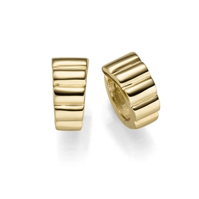 Paar Ohrringe Creolen 15x7,5mm aus 585 Gold Gelbgold Ohrschmuck gerippt