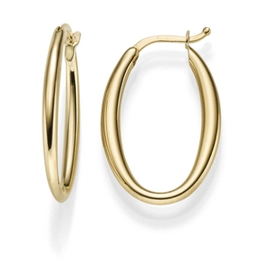 Paar Ohrringe Creolen 28x2mm aus 585 Gold Gelbgold Ohrschmuck oval schlicht