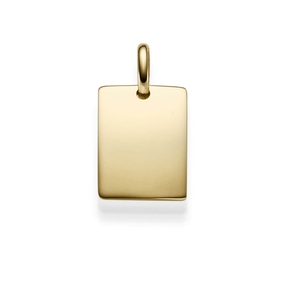 Anhänger Gravurplatte Rechteck 15x10,5mm 585 Gold Gelbgold Halsschmuck Unisex Anhänger Gravurplatte Rechteck 15x10,5mm 585 Gold Gelbgold Halsschmuck Unisex