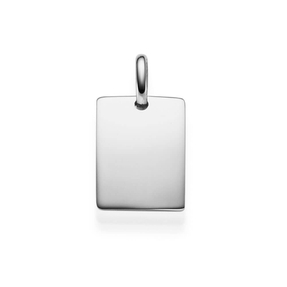 Anhänger Gravurplatte Rechteck 15x10,5mm 585 Gold Weißgold Halsschmuck Unisex