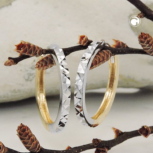 Creolen 17x2mm aus 375 Gold bicolor rund