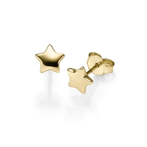 Paar Ohrringe Ohrstecker Sterne 7mm aus 585 Gold Gelbgold Ohrschmuck glänzend