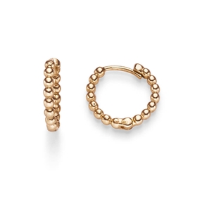 Paar kleine Ohrringe Creolen Kügelchen 12,5x2mm 585 Gold Rotgold Ohrschmuck