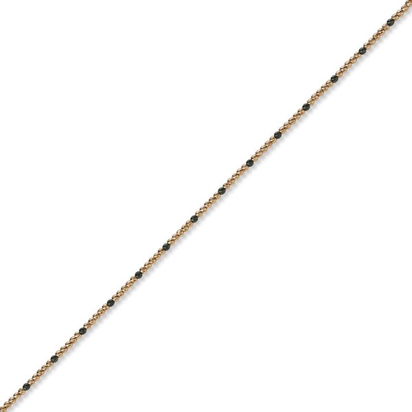 1.8mm Kugelkette aus 585 Rotgold teil-schwarz 45cm