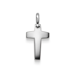 Anhänger Kreuz 22x10mm aus 585 Gold Weißgold Halsschmuck schlicht massiv Anhänger Kreuz 22x10mm aus 585 Gold Weißgold Halsschmuck schlicht massiv