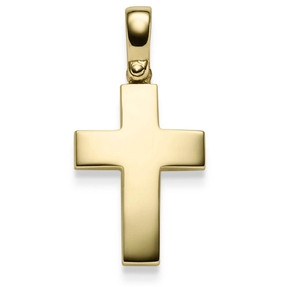 Anhänger Kreuz 30x14,5mm 585 Gold Gelbgold schlicht massiv Halsschmuck