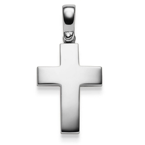 Anhänger breiter Kreuz 30x14,5mm 585 Gold Weißgold schlicht massiv Halsschmuck Anhänger breiter Kreuz 30x14,5mm 585 Gold Weißgold schlicht massiv Halsschmuck