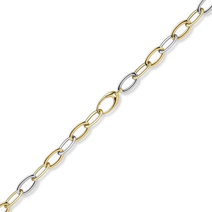8mm Weit-Anker-Armband aus 585 Gold gelb weiß 19cm
