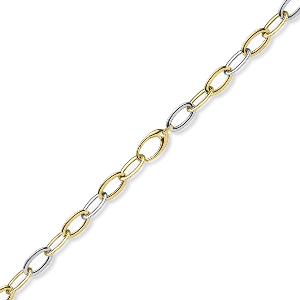 8mm Weit-Anker-Armband aus 585 Gold gelb weiß 19cm