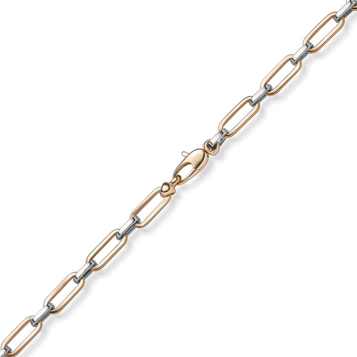 4.5mm Weit-Anker-Vierkant-Kette 585 Gold weiß rot 50cm