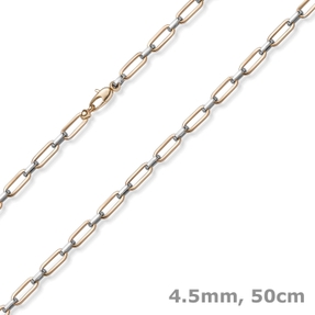 4,5mm Weit-Anker-Vierkant-Kette Halskette Collier 585 Weißgold & Rotgold 50cm 4,5mm Weit-Anker-Vierkant-Kette Halskette Collier 585 Weißgold & Rotgold 50cm