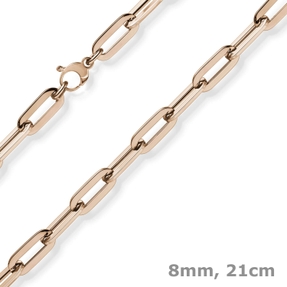 8mm Paper Clip Armband Armschmuck Armkette 585 Gold Rotgold 21cm 8mm Paper Clip Armband Armschmuck Armkette 585 Gold Rotgold 21cm