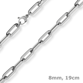8mm Paper Clip Armband Armschmuck Armkette 585 Gold Weißgold 19cm 8mm Paper Clip Armband Armschmuck Armkette 585 Gold Weißgold 19cm