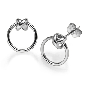 Paar Ohrstecker Knoten mit Ring Ø12,5mm aus 585 Weißgold Ohrringe Ohrschmuck