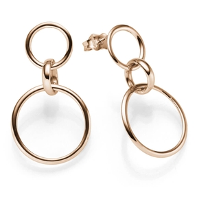 Paar Ohrhänger 3 Ringe 31x17,5mm aus 585 Gold Rotgold Ohrringe Ohrschmuck