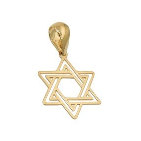 Kleiner Ketten-Anhänger Amulett David-Stern 11mm 375 Gold Gelbgold Halsschmuck Kleiner Ketten-Anhänger Amulett David-Stern 11mm 375 Gold Gelbgold Halsschmuck