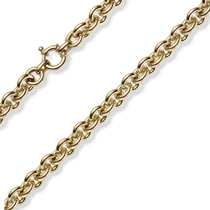 10mm Ringelarmband Rund-Ankerkette 585 Gelbgold 19cm