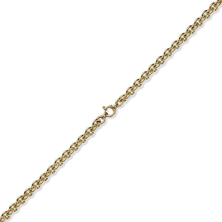10mm Ringelarmband Rund-Ankerkette 585 Gelbgold 21cm