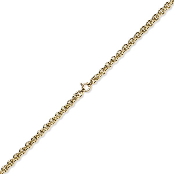 10mm Ringelarmband Rund-Ankerkette 585 Gelbgold 21cm