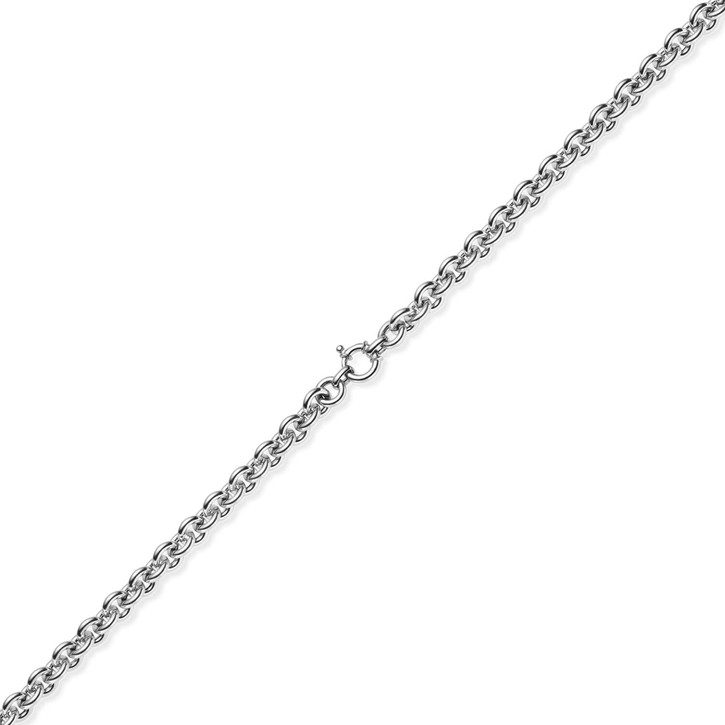 10mm Rund-Ankerkette Ringelkette aus 585 Weißgold 45cm