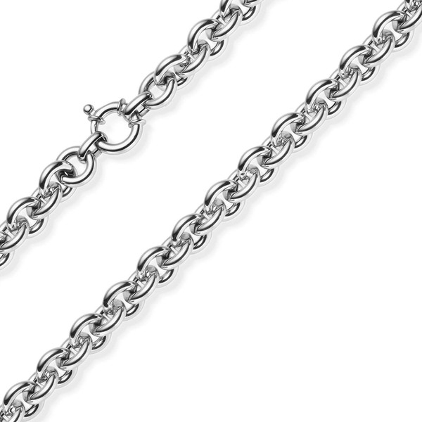 10mm Rund-Ankerkette Ringelkette aus 585 Weißgold 45cm