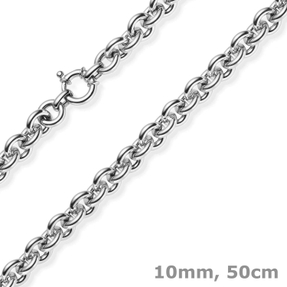 10mm Rund-Ankerkette Ringelkette Halsschmuck Collier aus 585 Gold Weißgold 50cm 10mm Rund-Ankerkette Ringelkette Halsschmuck Collier aus 585 Gold Weißgold 50cm