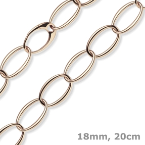 18mm Weit-Anker-Armband Armkette Armschmuck aus 585 Gold Rotgold oval 20cm