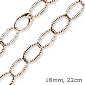 18mm Weit-Anker-Armband Armkette Armschmuck aus 585 Gold Rotgold oval 22cm